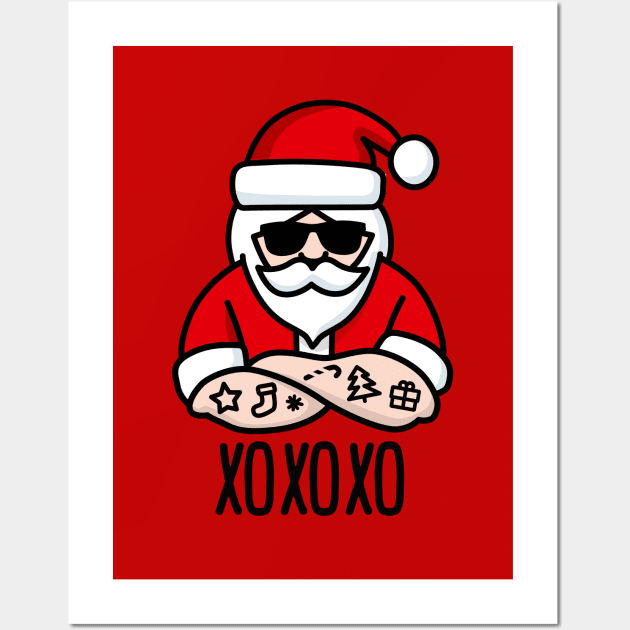 xoxoxo xoxo ho ho ho Hugs and Kisses Santa Claus ugly Christmas Wall Art by LaundryFactory